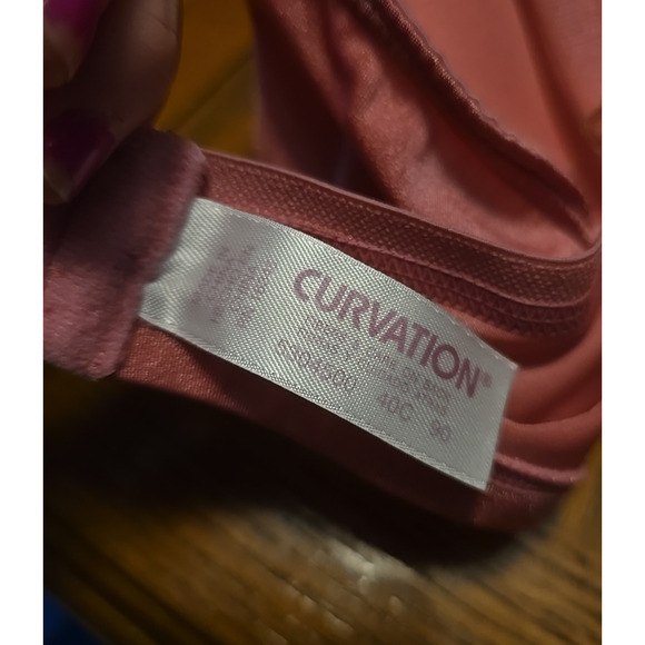 Curvation Pink Lightly Lined Full Figure Adjustable Straps Wire Free Bra Sz 40C - Picture 4 of 4